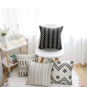 Black and White Geometric Throw Pillows